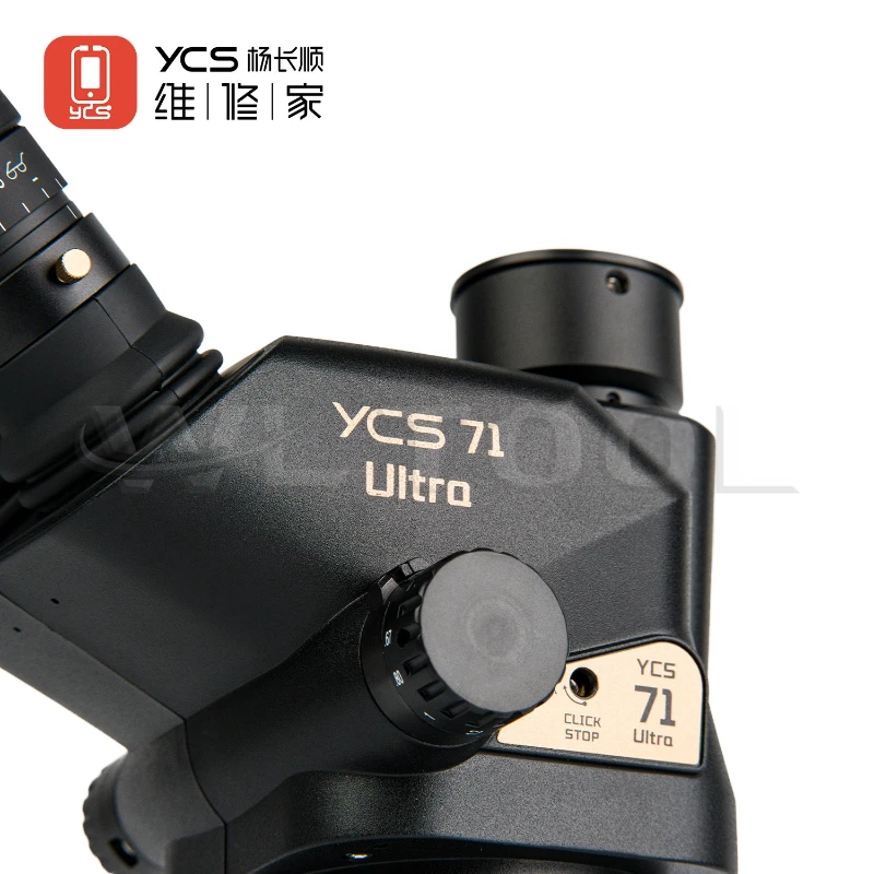 YCS 71 울트라 삼안 현미경 헤드, 45 °   경사형 디자인, 0.67X-45X 연속 줌 HD 렌즈, 전문 광학 액세서리