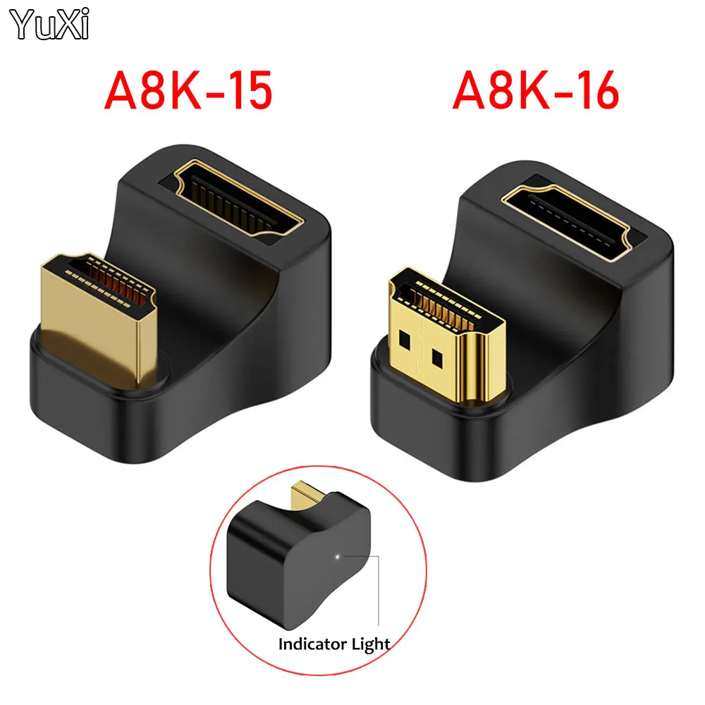 

HDMI-Compatible Adapter Male to Female UHD Converter 360 Degree Angled U-shaped 8K@60HZ HDTV 2.1 Adapter for HDTV PS4 PS5 Laptop