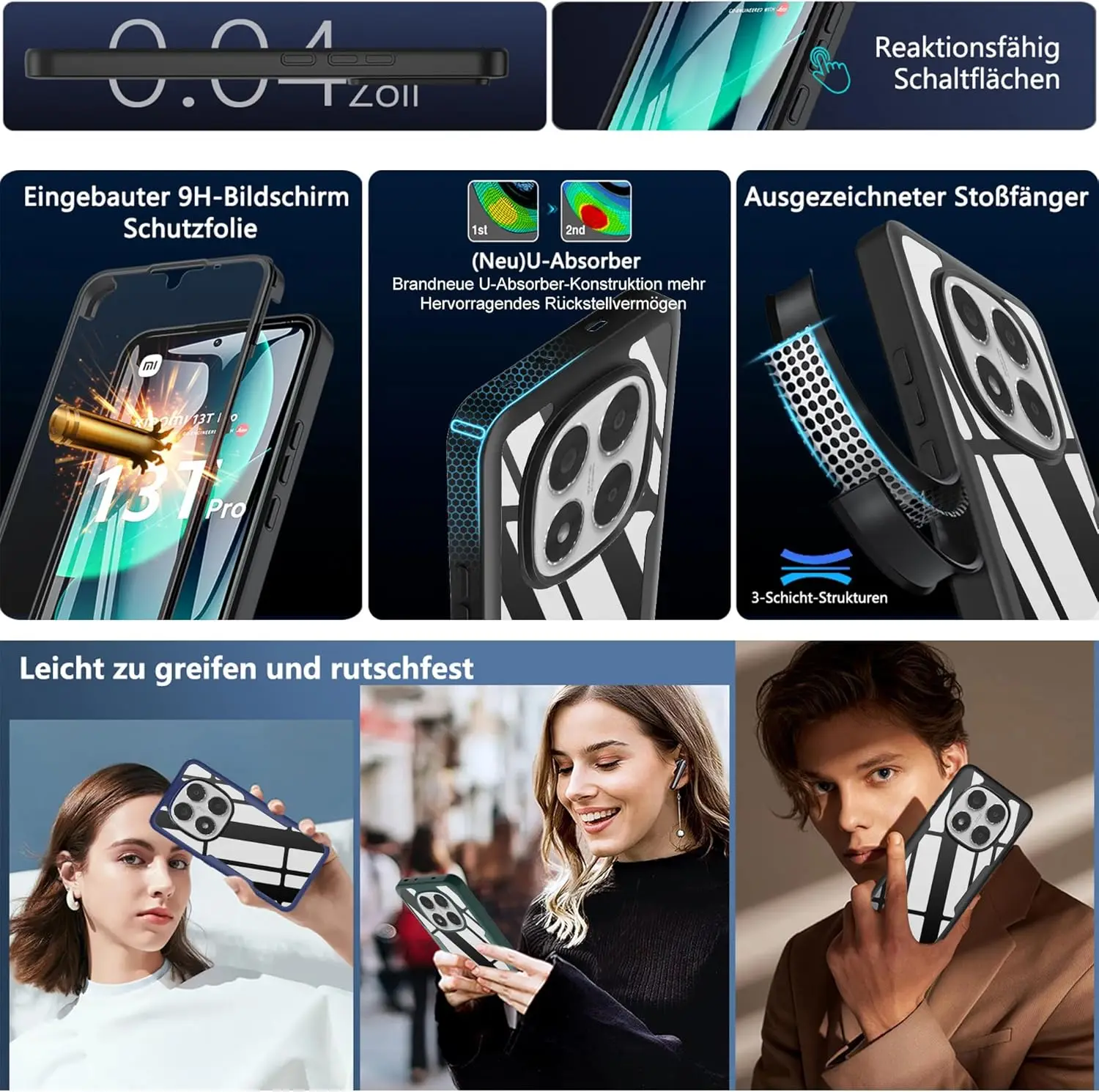 Durable 360° Full Body Case with Built-in Screen Protector Cover
