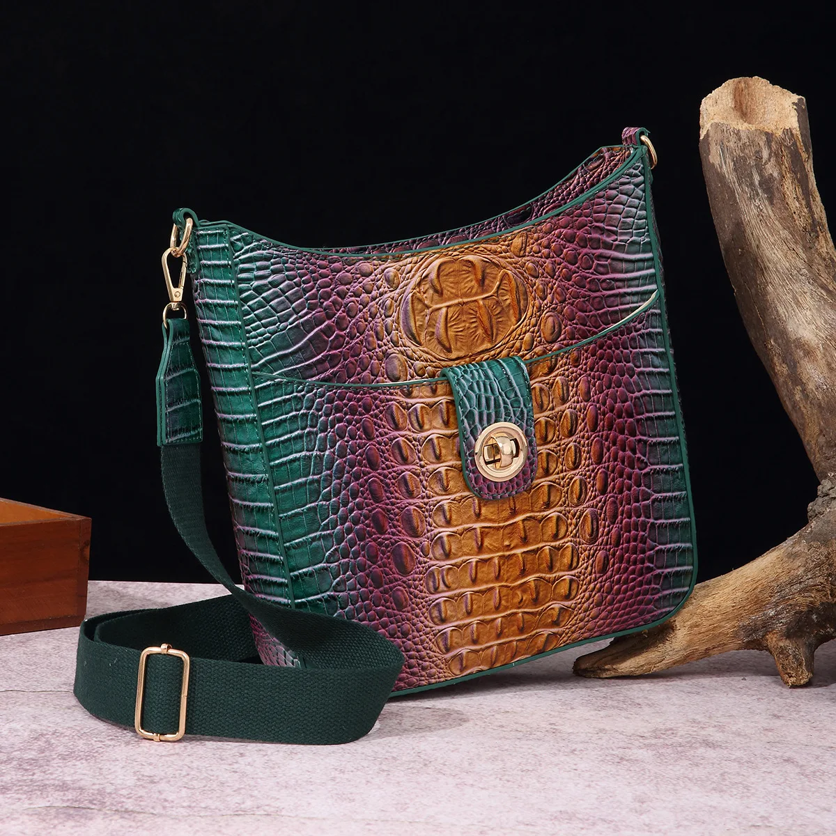 

Europe and the United States cross-border hand-held cross-body money bun mother retro female bag multi-color
