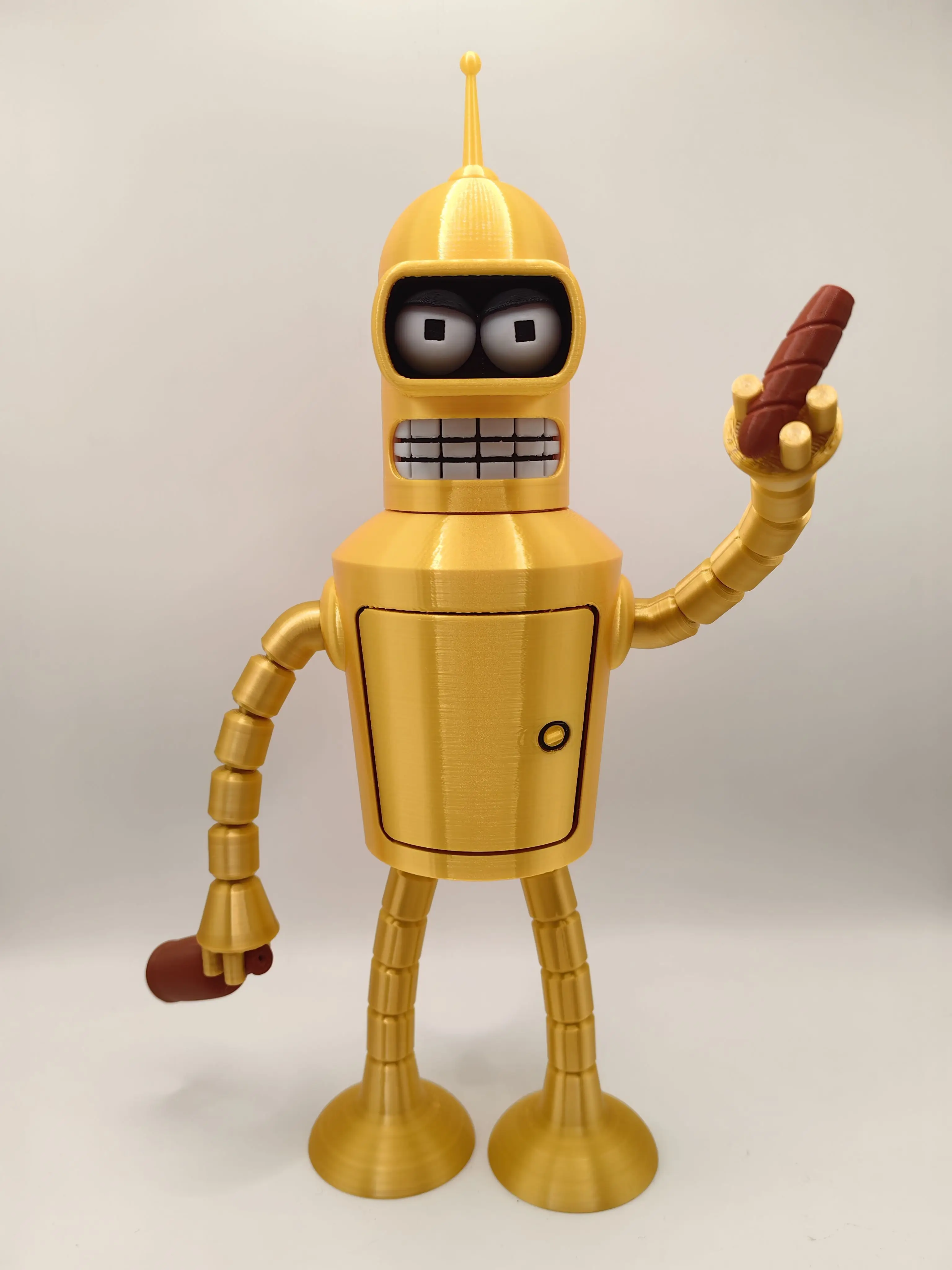 

In Stock Cartoon Futurama Fry & Bender 2.0 Gold Action Figure Model Toys