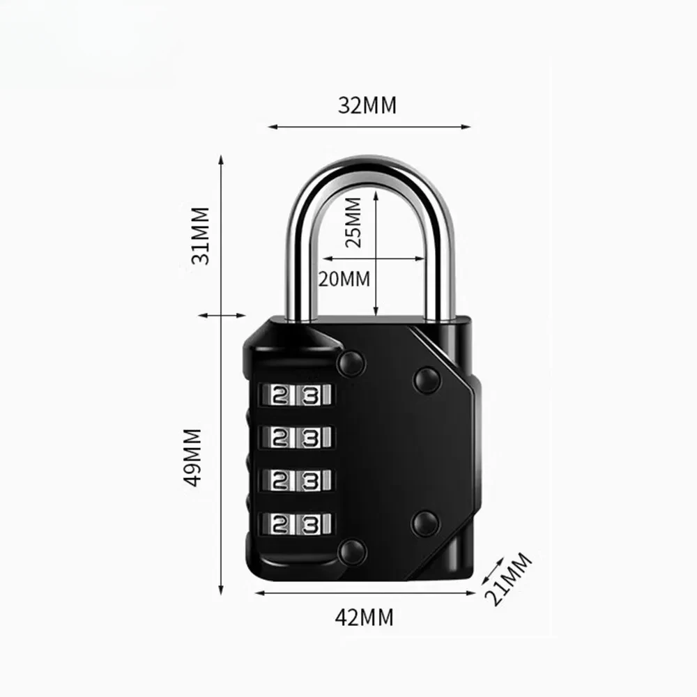Mini Combination Padlock 4 Digit Waterproof Outdoor Lock For Door Suitcase Bag Package Cabinet Locker Window