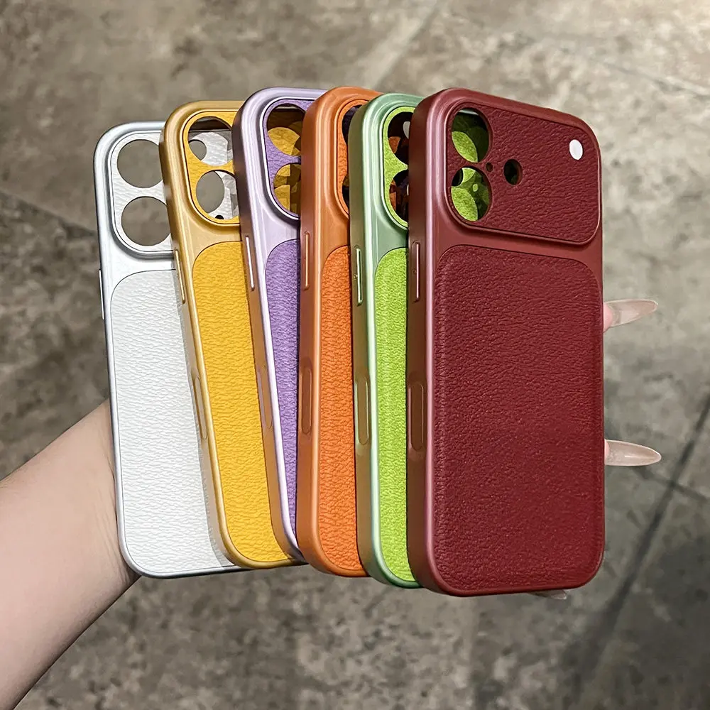 Original Matte Leather Texture Phone Case For iPhone 17 16 15 14 13 Pro Max Camera Protection Non-slip Shockproof Bumper Cover 6