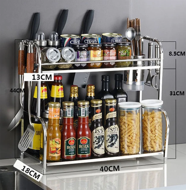 1pc Spice Rack 2/3 Tier Countertop Free-standing Storage Organizer