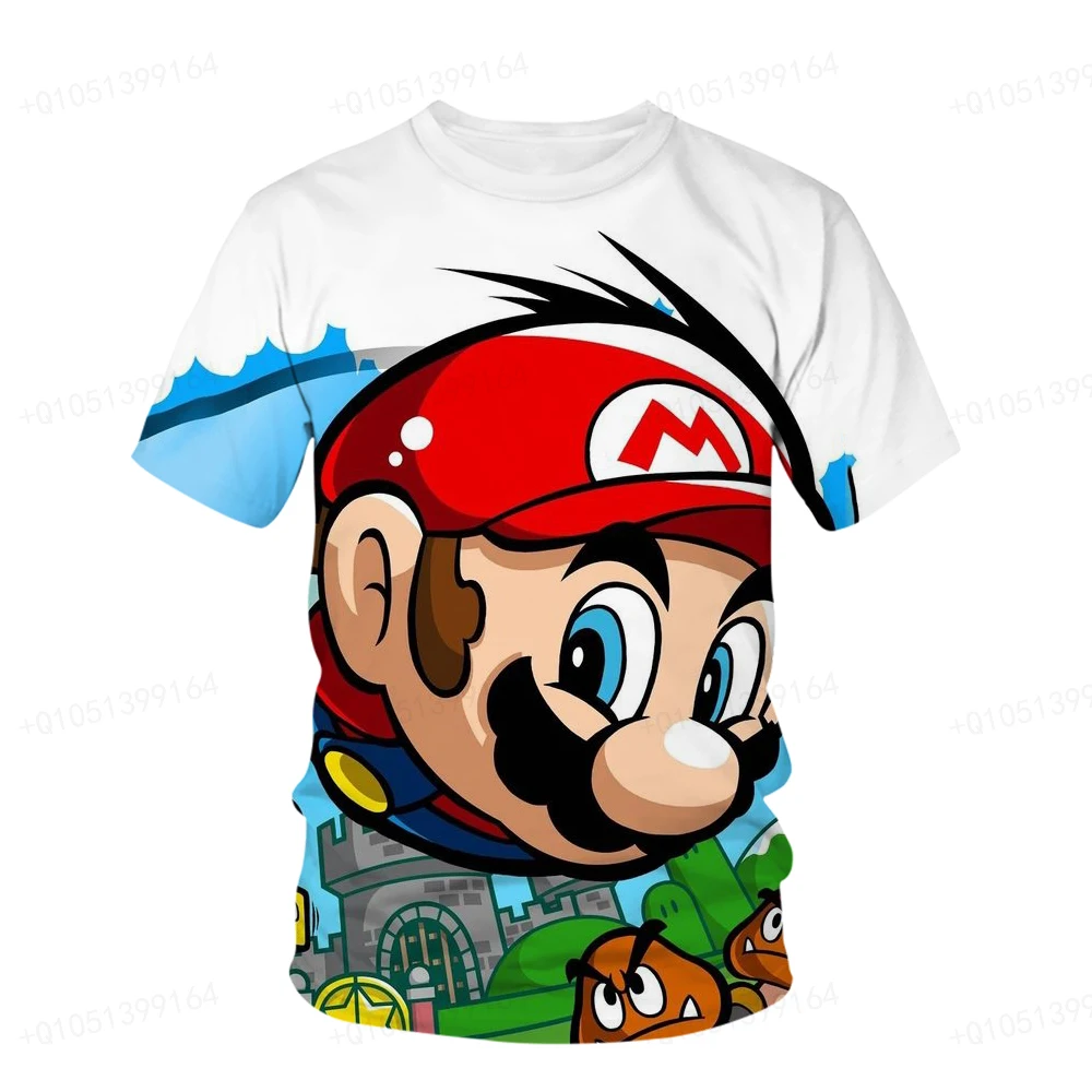 2024 Super Mario Bros Movie Children's T-shirt, Peach Princess Girls' Clothing Toddler T-shirt Summer Short Sleeve Top New