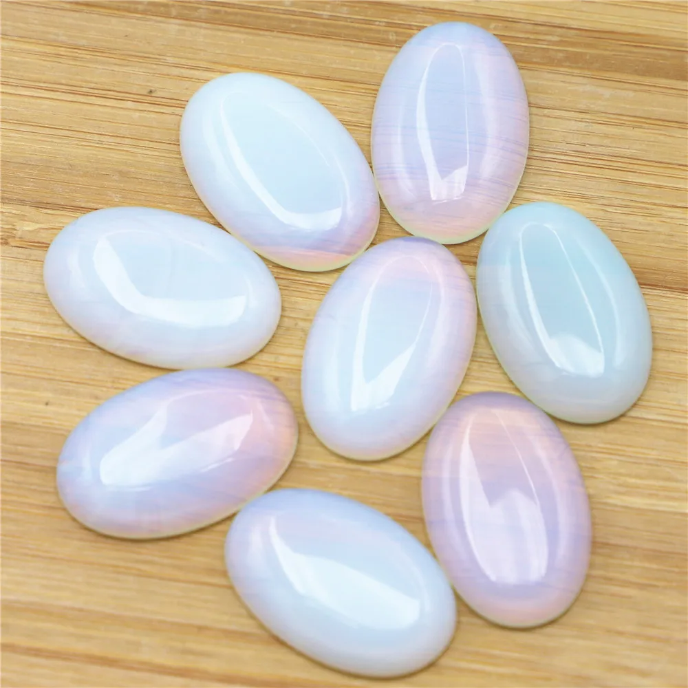 30x20mm Natural Stone Oval Opal Cabochon Setting Bead Fit Pendant Ring Men Jewelry Making Supplies 12Pcs Wholesale Free Shipping
