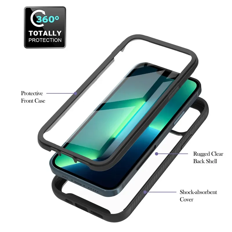 5G Crystal Clear Protective Case with Bumper and PET Front Film