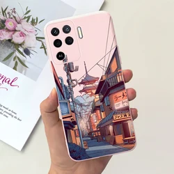 Cute Cartoon Soft Silicone Phone Case - Stylish Back Cover Bumper in Vibrant Colors for Oppo Reno5 5G (Pink 1762)