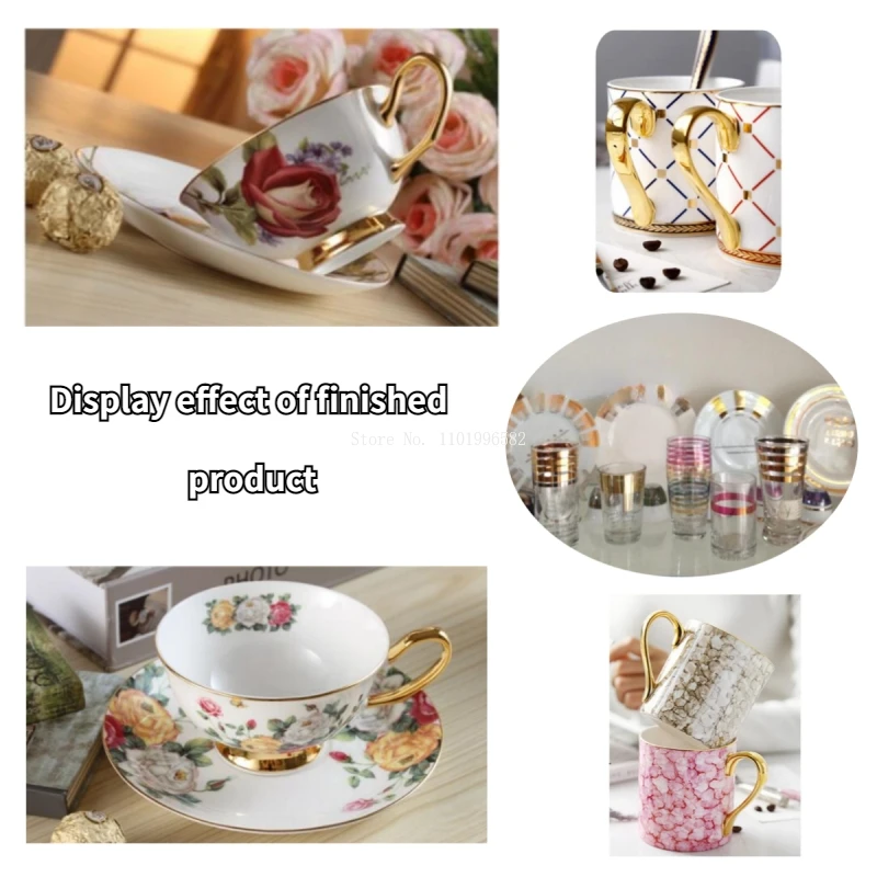 10g Ceramic Goldwater Glass Goldwater Electric Light Water DIY Ceramic Crafts Teapot Pottery Tea Set Tracing Gold Plated Water