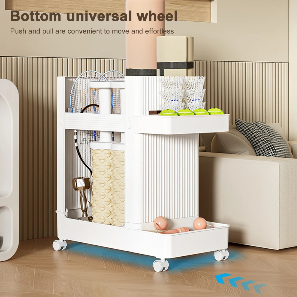 Gym Equipment Holder with Wheels Sports Equipment Storage Rack Fitness Equipment Storage Rack Sports Equipment Trolley Basket