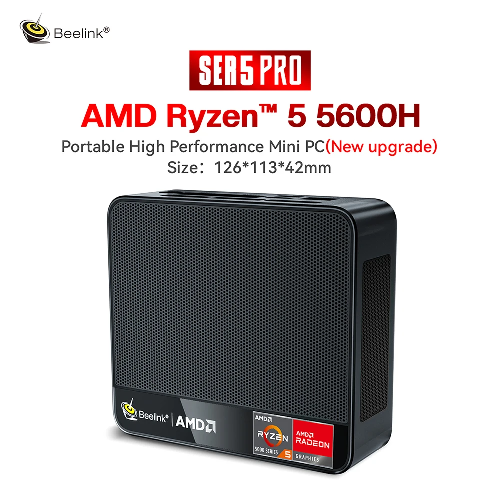 

Beelink SER Pro Ryzen 5 AMD 5600H Radeon 7 Core Graphics Windows 11 Mini PC 16GB DDR4 500GB NVMe SSD WIFI6 Mini Computer minipc