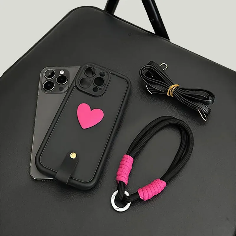 Enhanced Lanyard Wrist Strap Case with 3D Love Heart Design - Honor 400 Lite Crossbody Coque