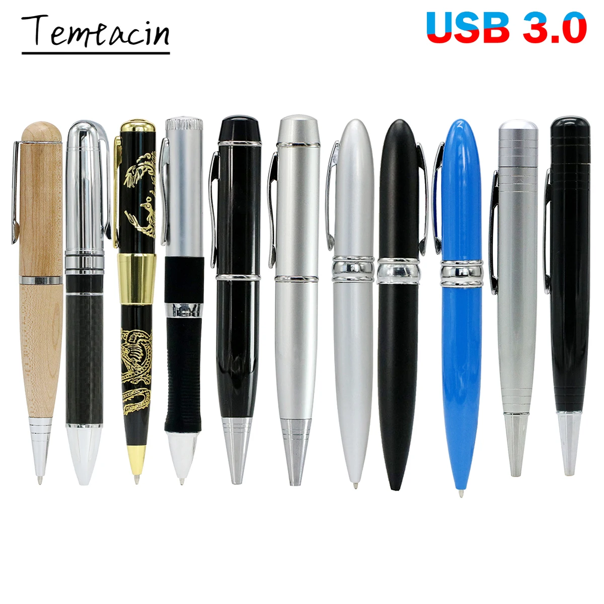 High-Capacity USB 3.0 Ballpoint Pen Flash Drive – Sleek Multi-Size Memory Stick