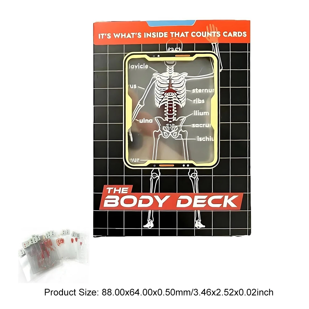 Mannequin The Body Deck Human Anatomy Playing Cards X-Ray Transparent Anatomy Poker Cards Skeleton Playing Cards 3D Image Cards