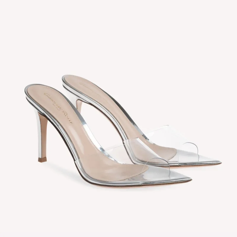 High Heels Women's Sandals Shoes 8.5cm Transparent High Heels Size 42 Summer Dress Sandals British Style High Quality 3