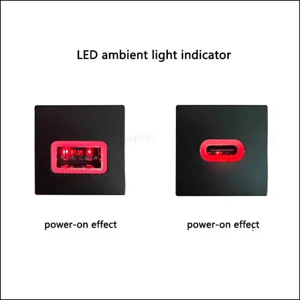 12V 빨간색 LED 자동차 소켓 충전기 VW 골프 6 MK6 Jetta 5 MK5 용 듀얼 USB PD 유형 C 포트 전화 충전기 전원 어댑터