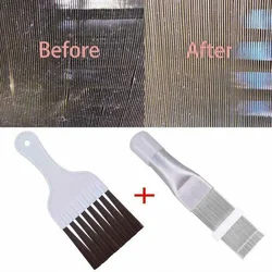 Air Conditioner Fin Comb and Condenser Cleaner Brush Set - 2-Piece Repair Tool Kit