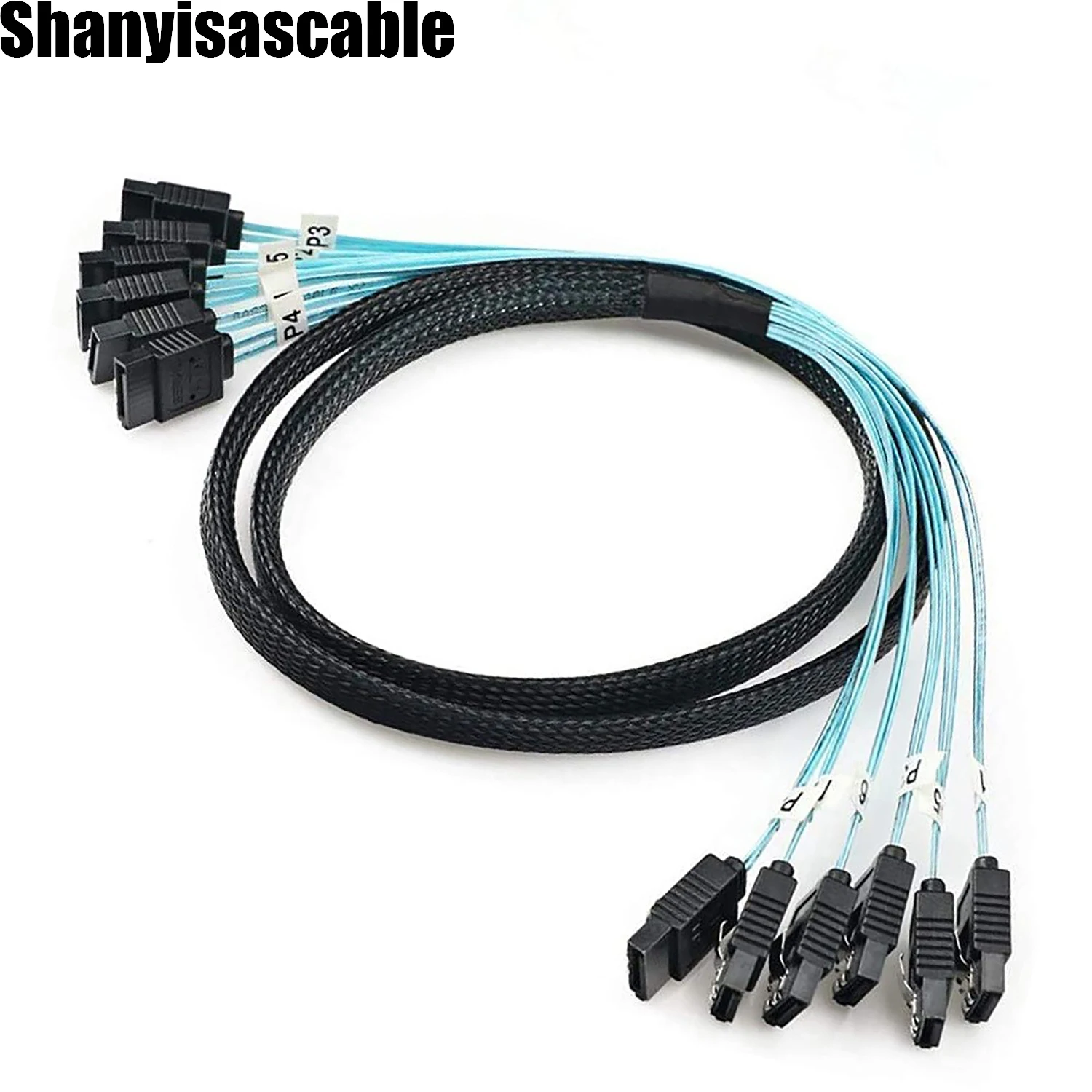 0,5 м внутренний 6 SATA 7pin до 6 SATA 7pin целевой SSD жесткий диск 6 Гбит/с Raid кабель сервера данных
