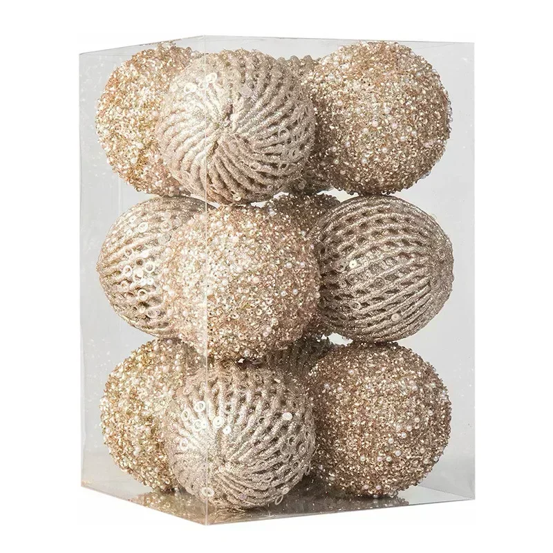 thumbnail image 1 of Adornos navideños de bolas de 10 cm, irrompibles, para árbol de Navidad, bodas, fiestas, vacaciones, 8 cm, 1 of 5