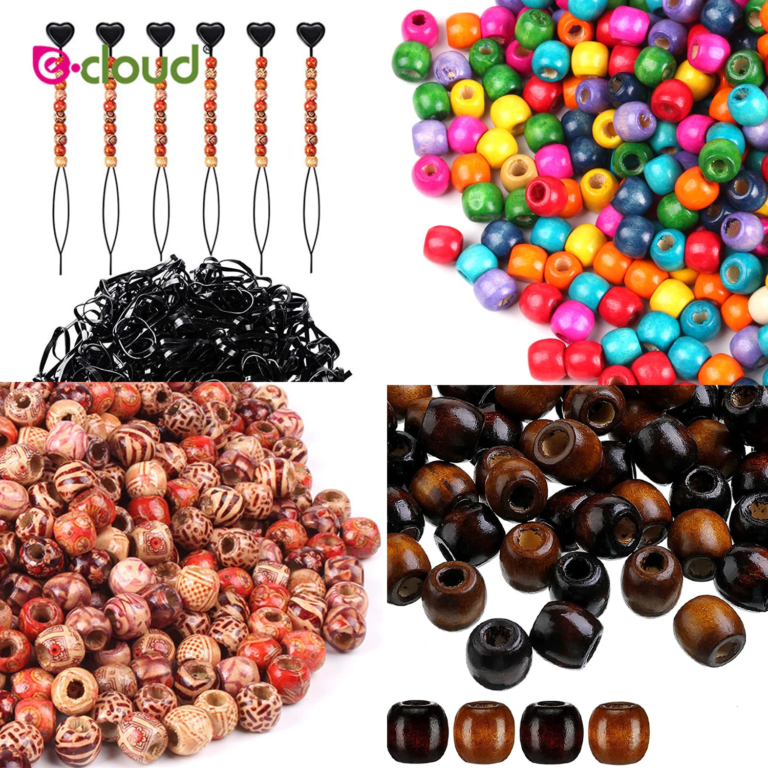 401Pcs/Bag Hair Beads Beading Kits for Kids Hair Acrylic Rainbow Beads  Elastic Rubber Bands for Braid for Hair Accessories - AliExpress