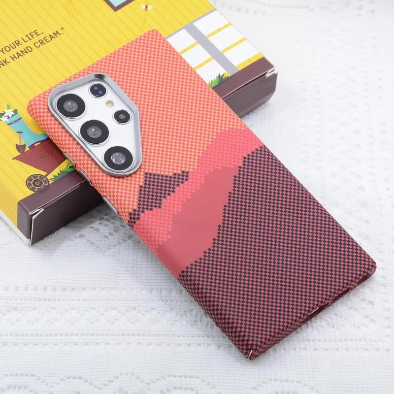 Carbon Fiber Texture Magnetic Alloy Camera Lens Case - Shockproof Protection Shell