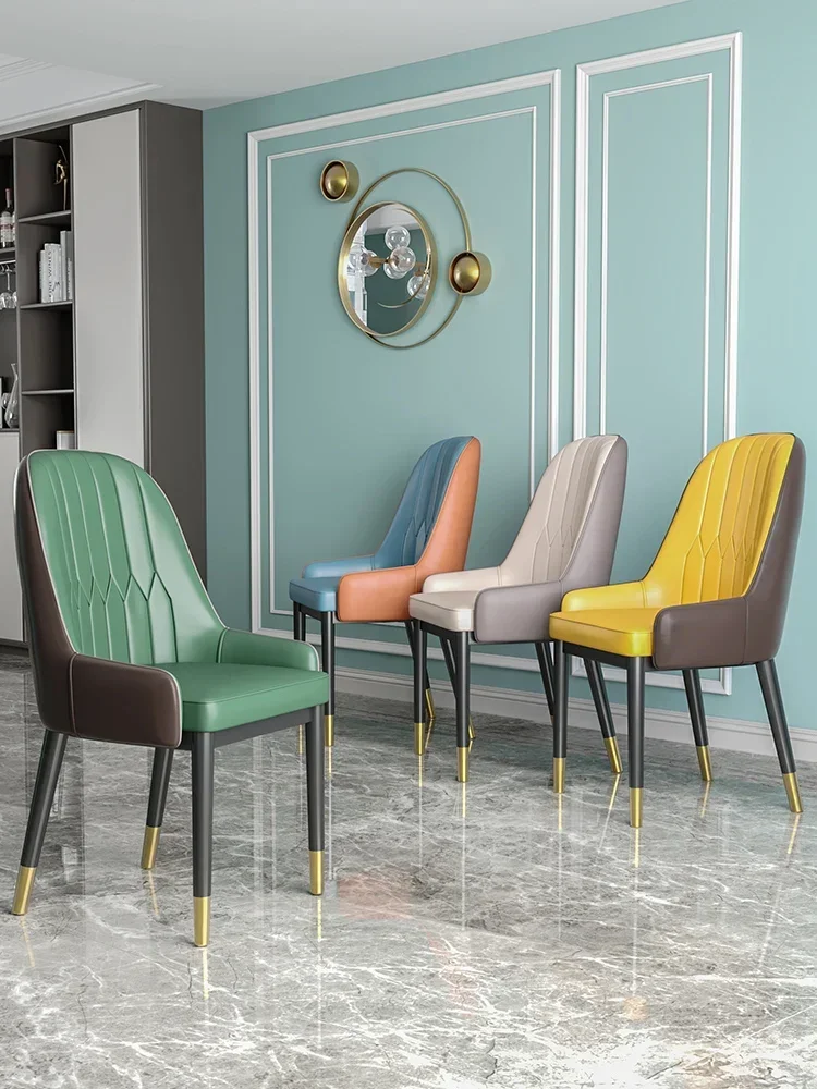 Minimalist Luxury Back Chair-Nordic Dining Table Seat, Soft Bag Living Room Stool, Modern Office Chair, Comfortable Home Seating