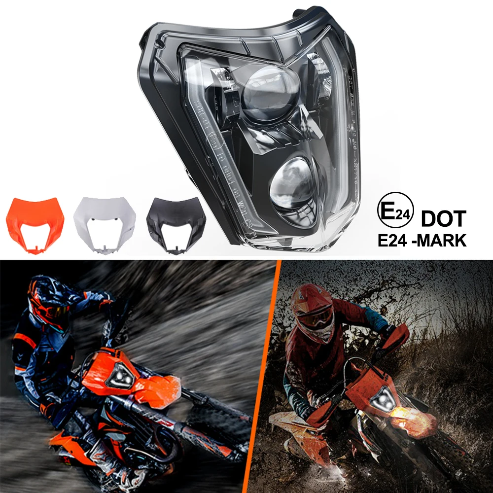 

Motocross Enduro Dual Sport Light E24-mark Motorcycle LED Headlight For KTM TC FE TE EXC XCW XCF 125 250 300 350 450 530 690 SMR
