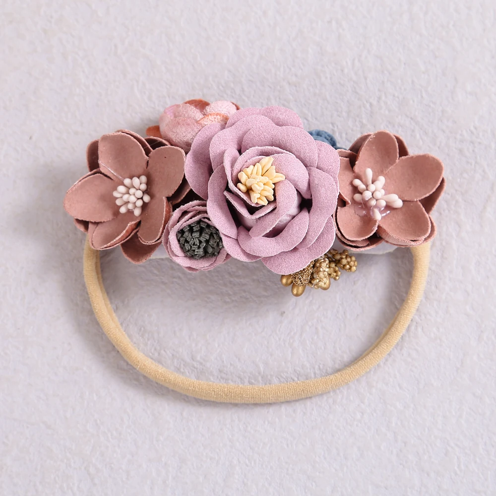 Baby Flower Headband Chiffon Floral Baby Girl Head Headbands Newborn Kid Elastic Hair Bands For Children Hair Accessories Children's Finger Toothbrush