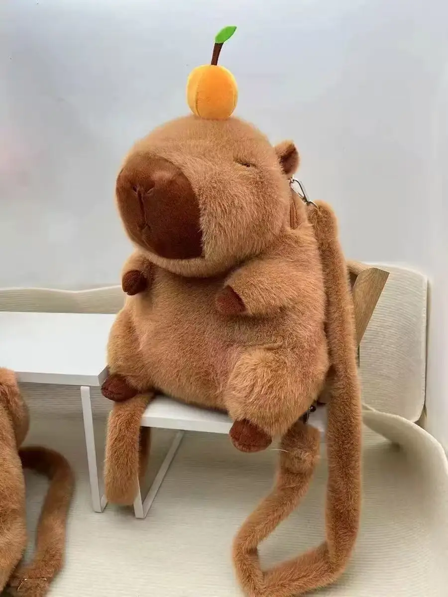 Capybara Plush Backpack Kawaii Fashion Plushie Doll Fur Bag Children's Bag Shoulder Bag Mini Knapsack Bags Gifts For Girlfriend
