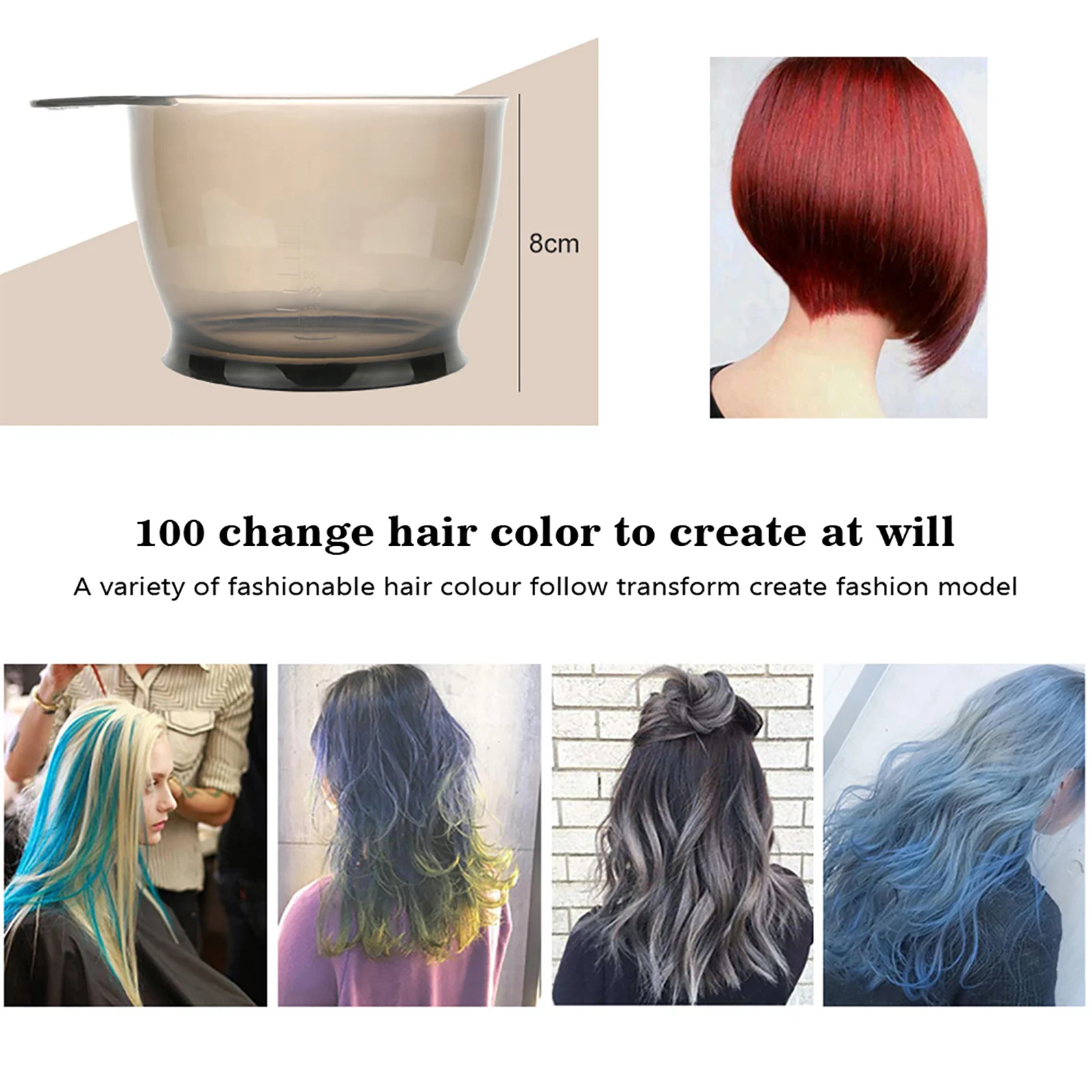 5PCS Hair Dye Brush and Bowl Set Ear Caps Dye Mixer Hair Tint Dying Coloring Applicator Dye Tool Hairdressing Styling Accessorie