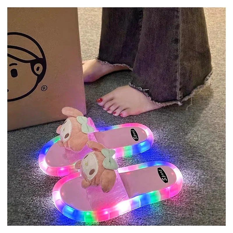 

Sanrio Cinnamoroll My Melody Anime Kawaii Luminous Slippers Cute Cartoon Cool Summer Led Shoes Lovely Toys for Girls