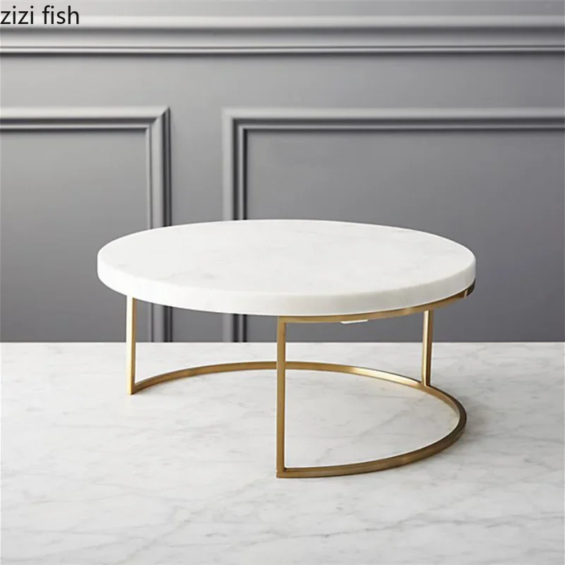 Iron Marble Cake Stand Dessert Tray Dim Sum Plate Display Stand Jewelry Tray Sushi Plate Snack Fruit Plates Refreshment Trays