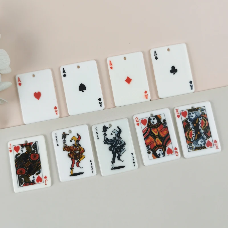 

10 шт./упаковка, акриловые подвески для покерных игральных карт