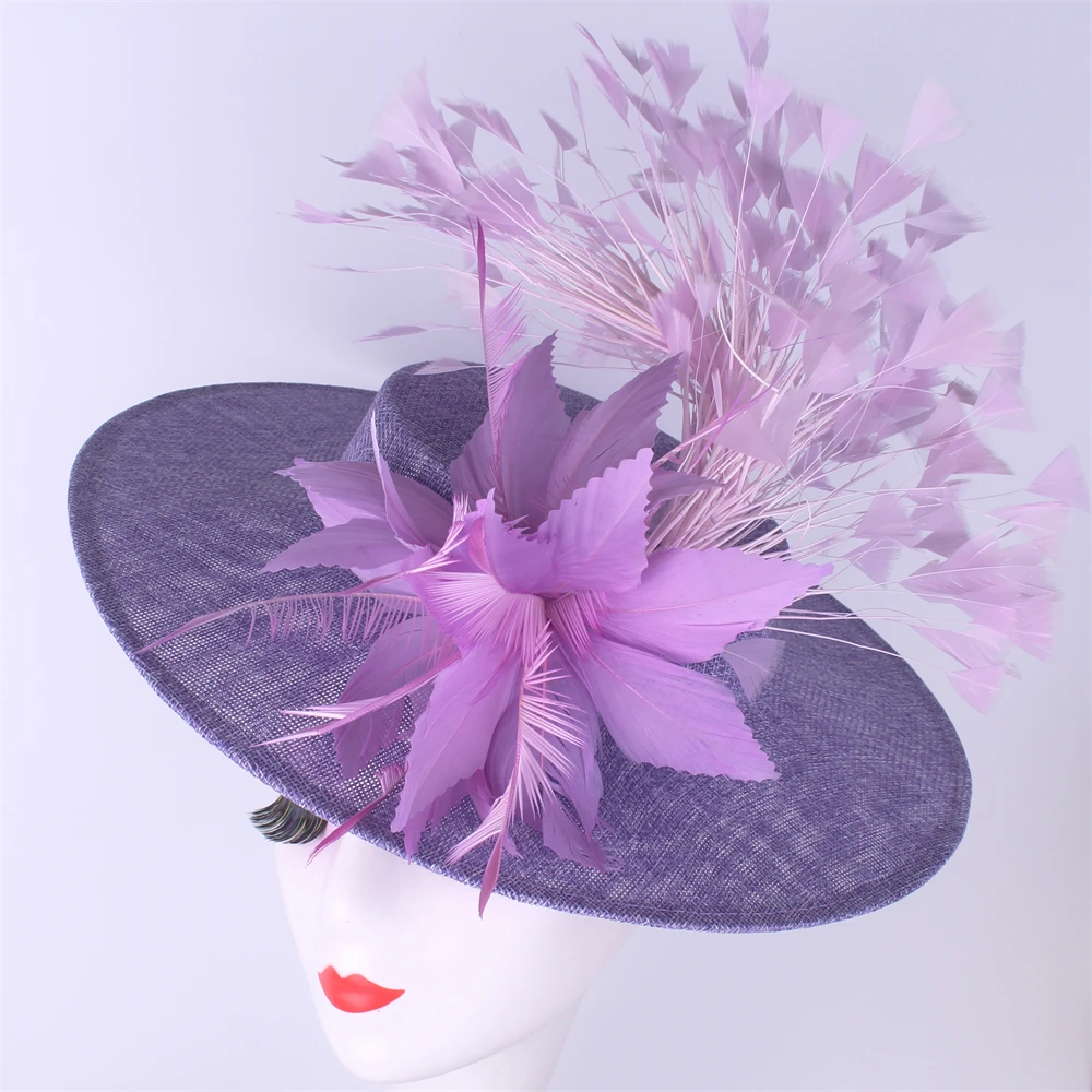 Fashion Feather Wedding Fascinator Women Formal Event Derby Headpiece Ladies Eleagnt Mariage Millinery Cap Fascinator Headpiece