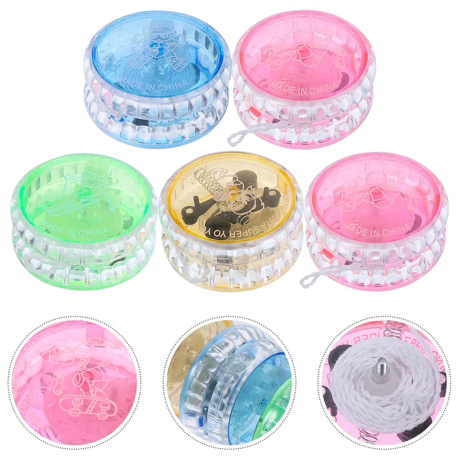 

5pcs Light Yoyo LED Yoyo with String Glow in The Dark for Beginner Kids Children