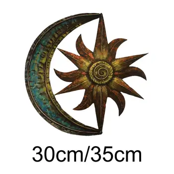 Sun Moon Metal Wall Art Sculpture Creative Bathroom Display Home 1