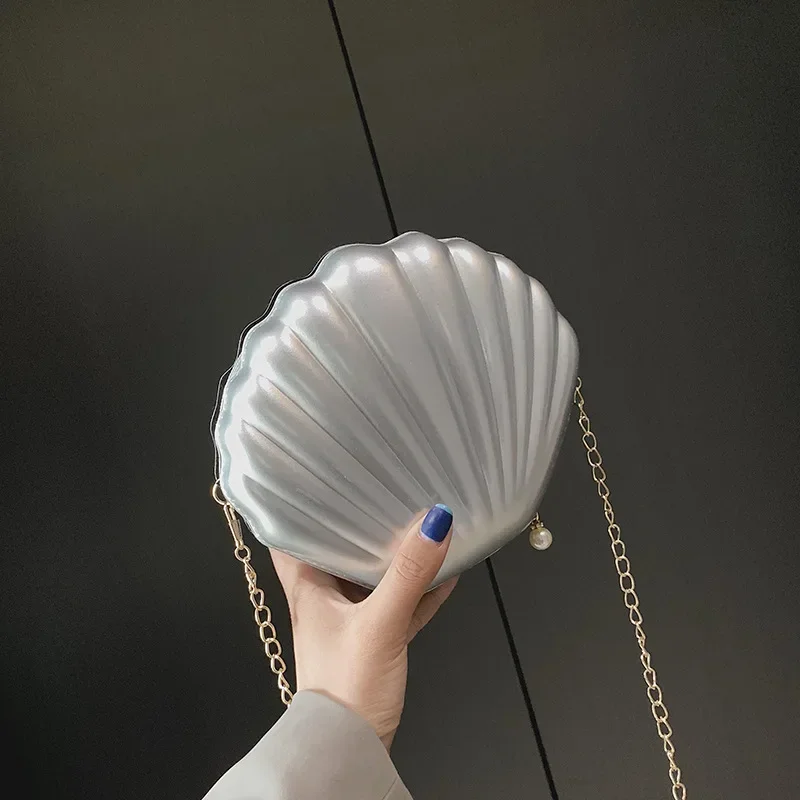 Fashion Women Shoulder Handbags Shell Bag Chain Cute Sequins Small Bag Phone Money Pouch Zipper Crossbody Bags for Women