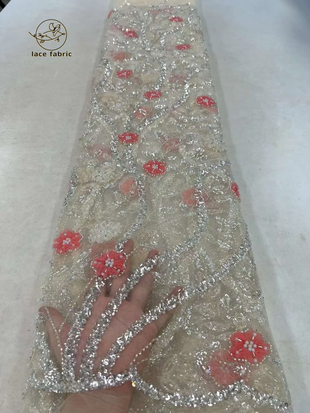 Latest African Groom 3D Flower Lace Fabric Embroiderey Sequins Beads French Tulle Lace Fabric For Nigeria Wedding Party Dress the latest red 3d african lace fabric guipure lace of nigeria queen lace of china wind bride s wedding dress in 2019 dy wxb3
