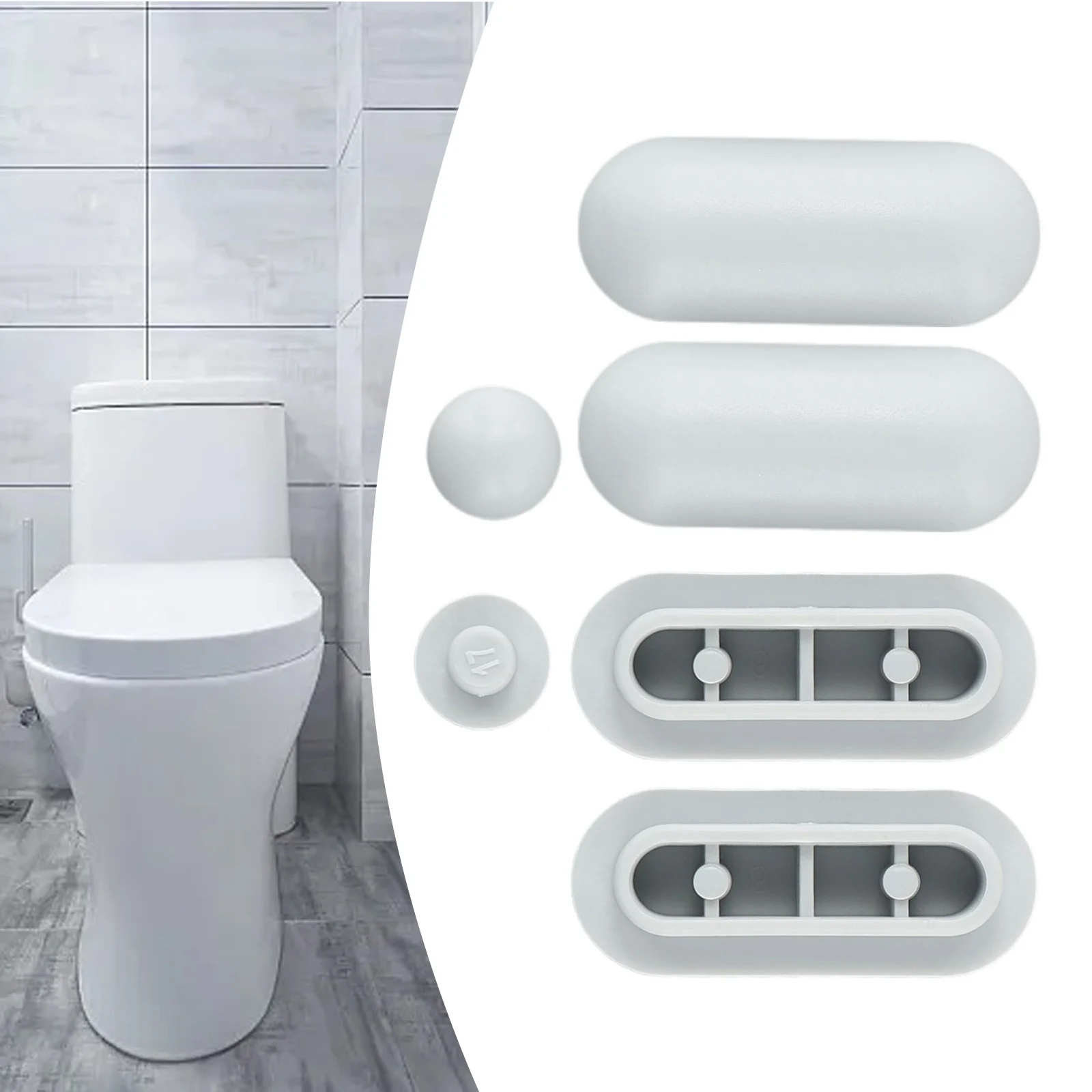 6pcs Seat Cushion Top Cover Cushion Plastic Antislip Gasket Toilet Seat Pads Cover Shock-Proof Buffers Bumper Bathroom Fixtures