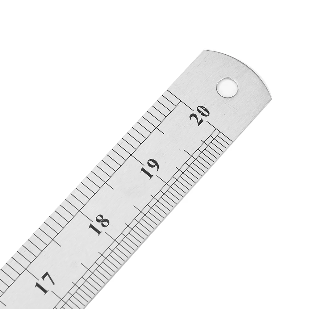 Metal Ruler Stainless Steel Double Side Straight Ruler 15/20/30/40/50cm  Straight Centimeter Inche Scale Ruler Measuring Tool - AliExpress
