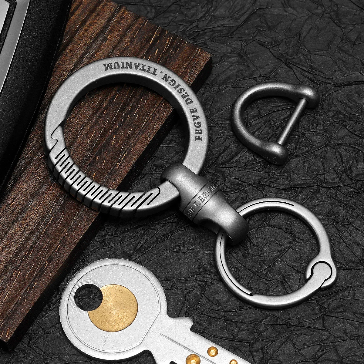 Black Titanium Quick Release Keychain - Ultra-Light EDC Gear