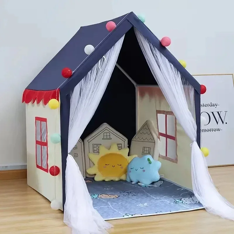 Indoor and Outdoor Tent for Children, Baby Princess Playhouse Super Large Room Crawling Tent Castle Princess Living Game Home 3