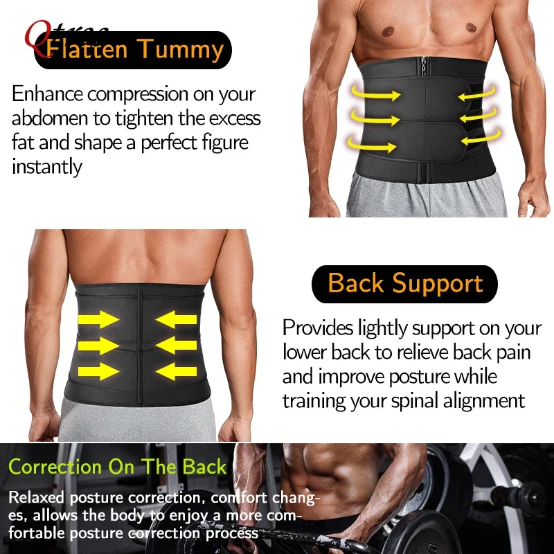 Waist Trainer Corset for Men Workout Sauna Sweat Belly Trimmer Belt Sports Compression Body Shaper Girdle Fitness Weight Loss body shaper waist trainer
