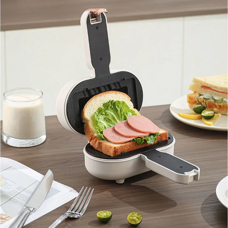 Compact Multifunctional Breakfast Maker Kitchen Sandwich Panini Toaster Hot Dog Machine Small Bread Maker for Convenient Mornin