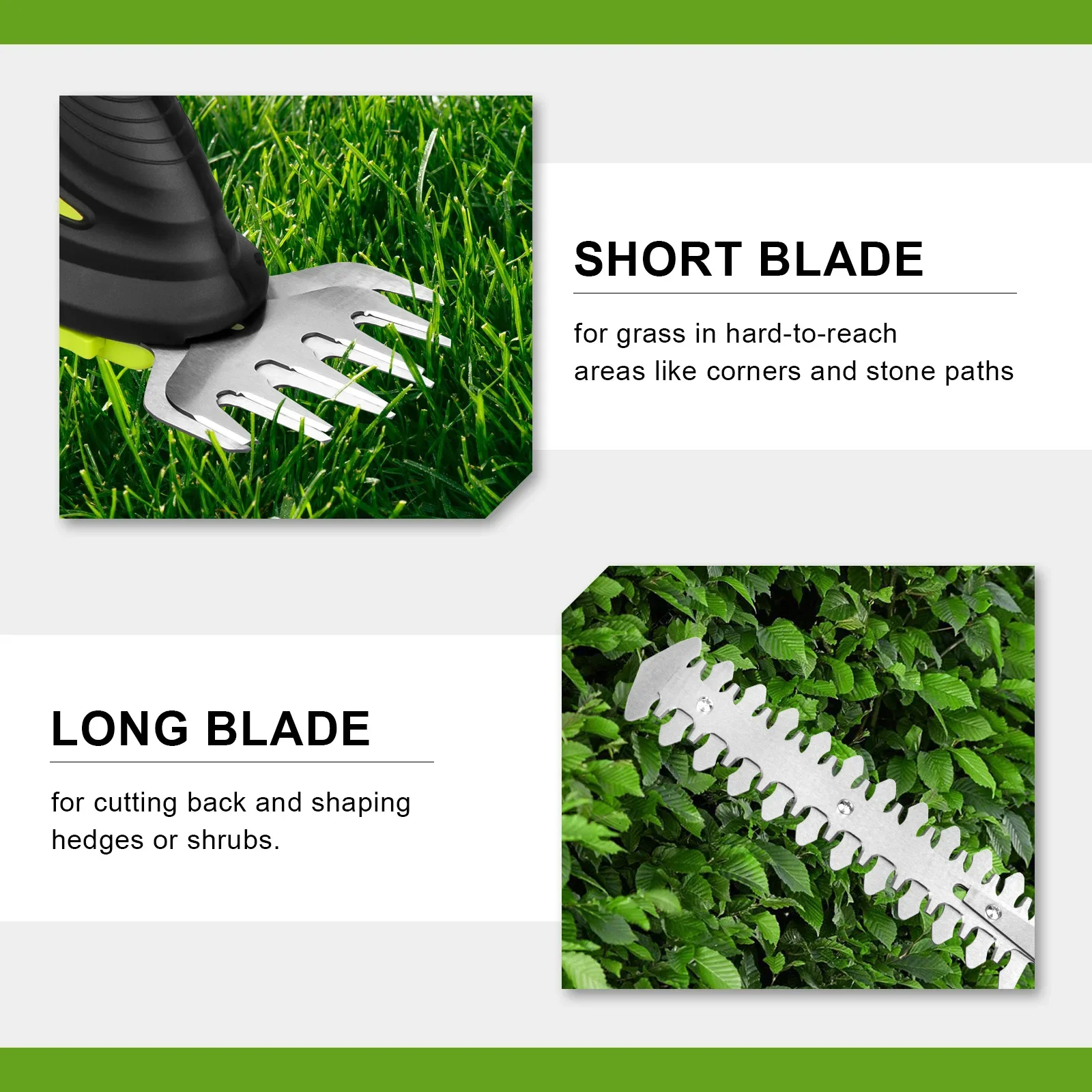 HECUS 2 IN 1 Brushless Electric Hedge Trimmer Cordless Handheld Shrub Grass Pruning Mower Garden Tools For Makita 18V Battery 6
