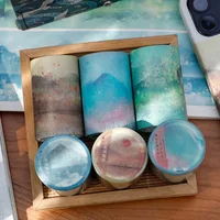 1 Roll Washi Tape China Jiangnan Colorful Ink Painting Series Hand Account Album Diary DIY Decorative Sticker Roll 1