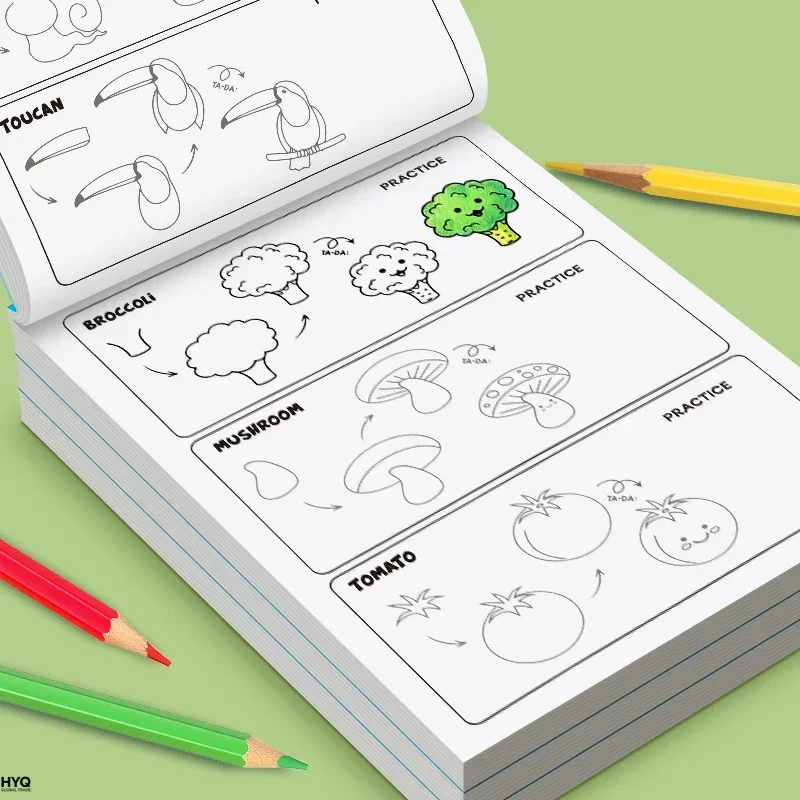Libro didattico sull'arte per bambini - Come disegnare tutto con semplici passaggi, stimolare la creatività e le abilità di disegno - immagine 4