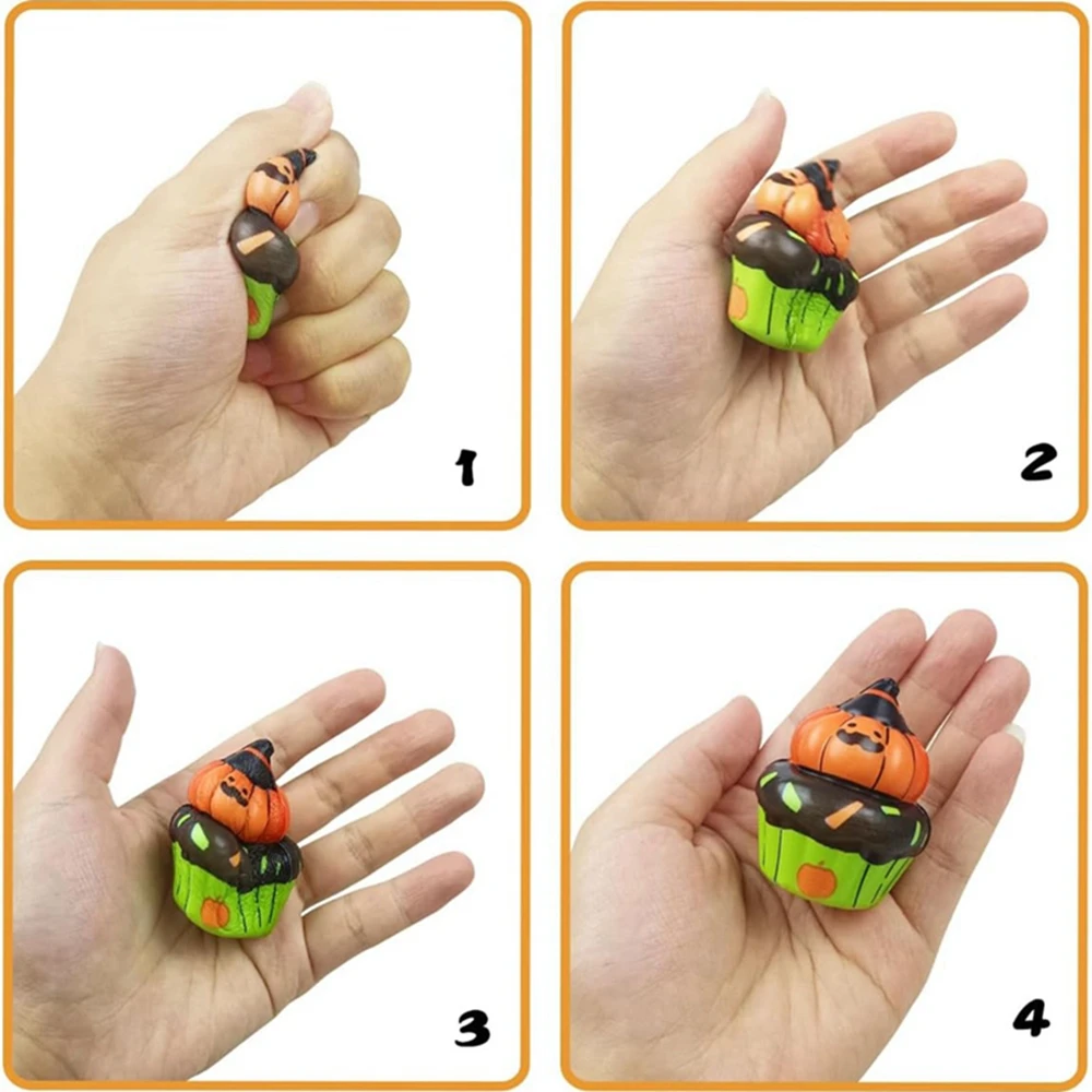 6/12PCS Halloween Slow Rising Squishies Squishy Toys Bat Pumpkin Party Favors Halloween Treat Bags Gifts squishy toys childrens toys