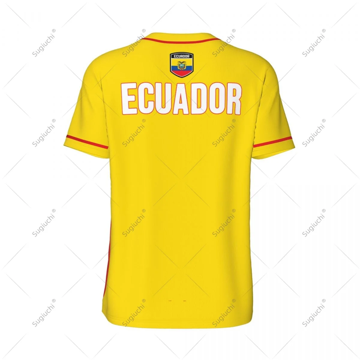 3D Printed Ecuador Flag Men Baseball Jerseys Mesh Sports T-shirt Tees Name Nunber