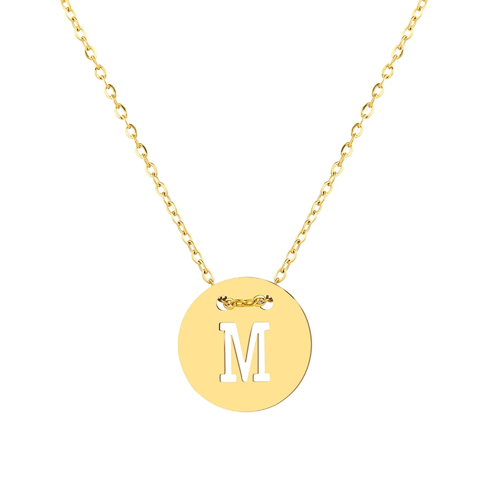 สแตนเลสสตีลสร้อยคอตัวอักษรเรขาคณิต A-M-S จี้ Choker แฟชั่นชายสร้อยคอผู้หญิงเครื่องประดับ Goth ของขวัญ 5